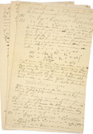Pages from one of Ramanujan’s last letters.